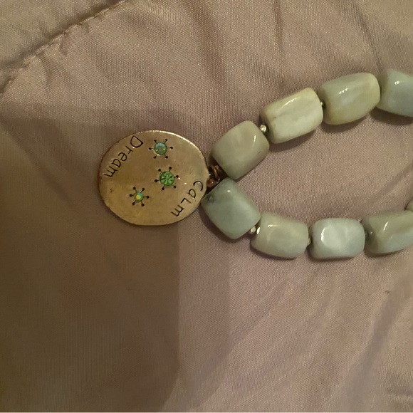 Beaded Bracelet - Silver and Cream - Picture 1 of 3